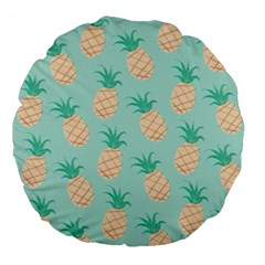 Pineapple Large 18  Premium Flano Round Cushions by Brittlevirginclothing