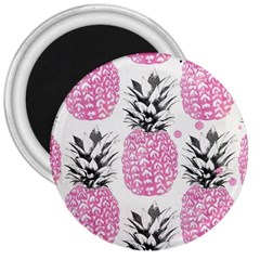 Pink Pineapple 3  Magnets by Brittlevirginclothing