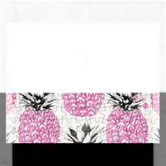 Pink Pineapple Rectangular Jigsaw Puzzl by Brittlevirginclothing