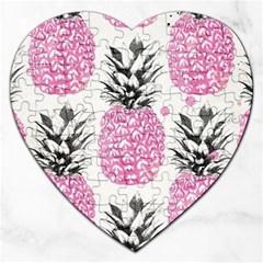 Pink Pineapple Jigsaw Puzzle (heart) by Brittlevirginclothing