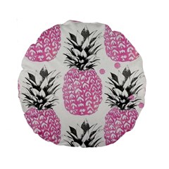 Pink Pineapple Standard 15  Premium Round Cushions by Brittlevirginclothing