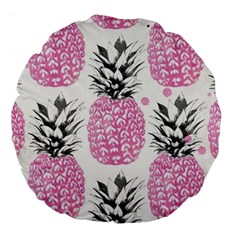 Pink Pineapple Large 18  Premium Flano Round Cushions by Brittlevirginclothing