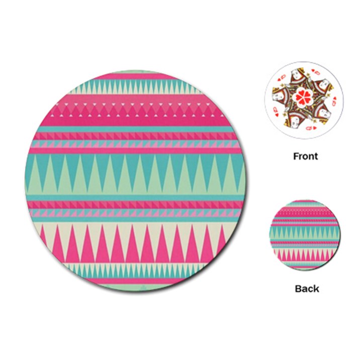 ¨Pink bohemian Playing Cards (Round) 