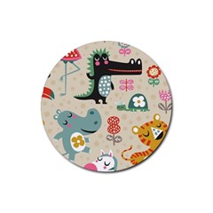 Cute Cartoon Rubber Coaster (round)  by Brittlevirginclothing