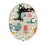 Cute cartoon Oval Filigree Ornament (Two Sides) Back