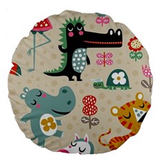 Cute Cartoon Large 18  Premium Round Cushions by Brittlevirginclothing