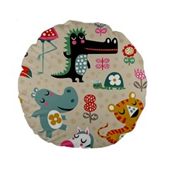 Cute Cartoon Standard 15  Premium Flano Round Cushions by Brittlevirginclothing