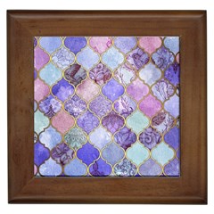 Blue Moroccan Mosaic Framed Tiles by Brittlevirginclothing