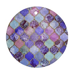 Blue Moroccan Mosaic Ornament (round) by Brittlevirginclothing