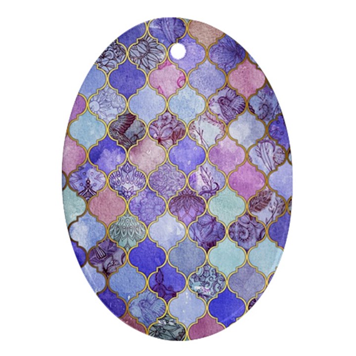 Blue moroccan mosaic Ornament (Oval)