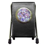 Blue moroccan mosaic Pen Holder Desk Clocks Front