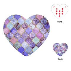 Blue Moroccan Mosaic Playing Cards (heart)  by Brittlevirginclothing