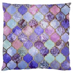 Blue moroccan mosaic Large Flano Cushion Case (One Side) Front