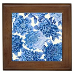 Blue Flower Framed Tiles by Brittlevirginclothing