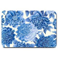 Blue Flower Large Doormat  by Brittlevirginclothing