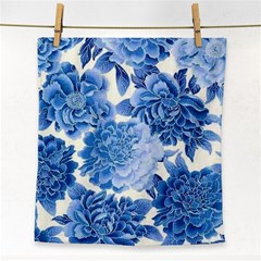 Blue Flower Face Towel by Brittlevirginclothing