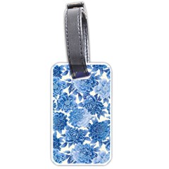 Blue Flower Luggage Tags (one Side)  by Brittlevirginclothing