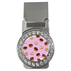 Donuts Pattern - Pink Money Clips (cz)  by Valentinaart