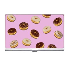 Donuts Pattern - Pink Business Card Holders by Valentinaart