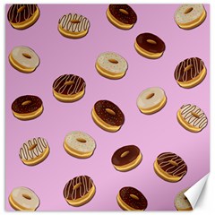 Donuts Pattern - Pink Canvas 12  X 12   by Valentinaart