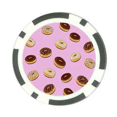 Donuts Pattern - Pink Poker Chip Card Guard by Valentinaart