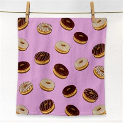 Donuts Pattern - Pink Face Towel by Valentinaart