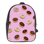 Donuts pattern - pink School Bags(Large)  Front