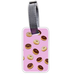 Donuts Pattern - Pink Luggage Tags (one Side)  by Valentinaart