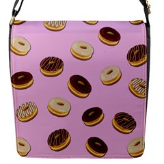 Donuts Pattern - Pink Flap Messenger Bag (s) by Valentinaart