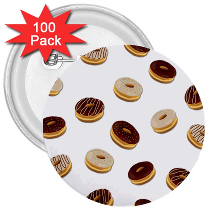 Donuts pattern 3  Buttons (100 pack) 