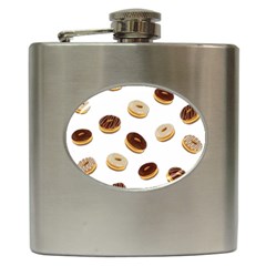 Donuts Pattern Hip Flask (6 Oz) by Valentinaart