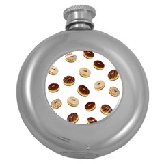 Donuts Pattern Round Hip Flask (5 Oz) by Valentinaart