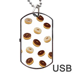 Donuts Pattern Dog Tag Usb Flash (two Sides) by Valentinaart