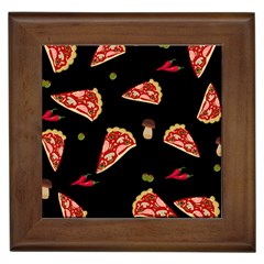 Pizza Slice Patter Framed Tiles by Valentinaart