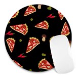 Pizza slice patter Round Mousepads Front