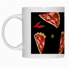 Pizza Slice Patter White Mugs by Valentinaart