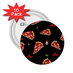 Pizza Slice Patter 2 25  Buttons (10 Pack)  by Valentinaart