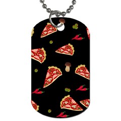 Pizza Slice Patter Dog Tag (one Side) by Valentinaart