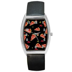 Pizza Slice Patter Barrel Style Metal Watch by Valentinaart