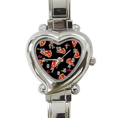 Pizza Slice Patter Heart Italian Charm Watch by Valentinaart