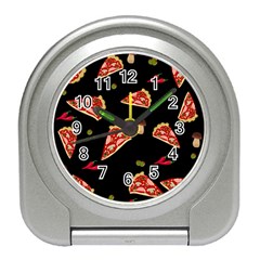 Pizza Slice Patter Travel Alarm Clocks by Valentinaart