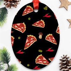 Pizza Slice Patter Oval Ornament (two Sides) by Valentinaart