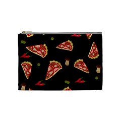 Pizza Slice Patter Cosmetic Bag (medium)  by Valentinaart