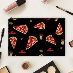 Pizza Slice Patter Cosmetic Bag (large)  by Valentinaart