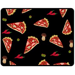 Pizza Slice Patter Fleece Blanket (medium)  by Valentinaart