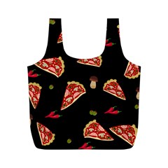 Pizza Slice Patter Full Print Recycle Bags (m)  by Valentinaart