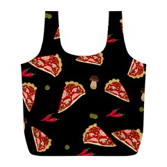 Pizza Slice Patter Full Print Recycle Bags (l)  by Valentinaart