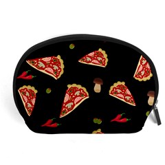 Pizza Slice Patter Accessory Pouches (large)  by Valentinaart