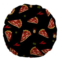 Pizza Slice Patter Large 18  Premium Flano Round Cushions by Valentinaart