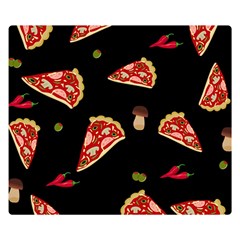 Pizza Slice Patter Double Sided Flano Blanket (small)  by Valentinaart